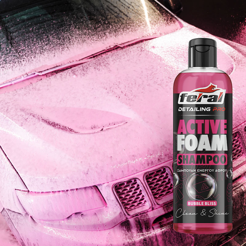 Rear view of a young man using detergent for and microfiber clot