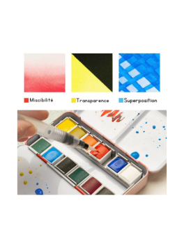 Boite de voyage peinture aquarelle 12 couleurs noumea-12