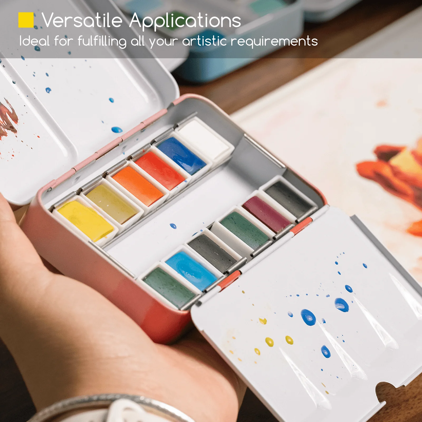 Boite voyage peinture Aquarelle 12 couleurs pastel noumea-5