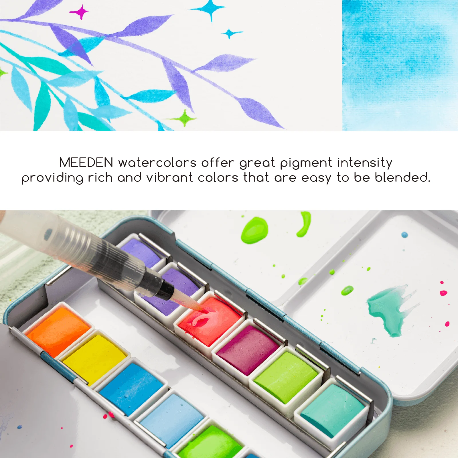 Boite voyage peinture Aquarelle 12 couleurs pastel noumea-7