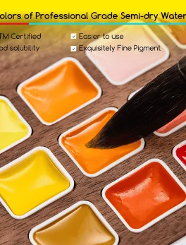 Coffret bois luxe peinture aquarelle 27 couleurs noumea-4