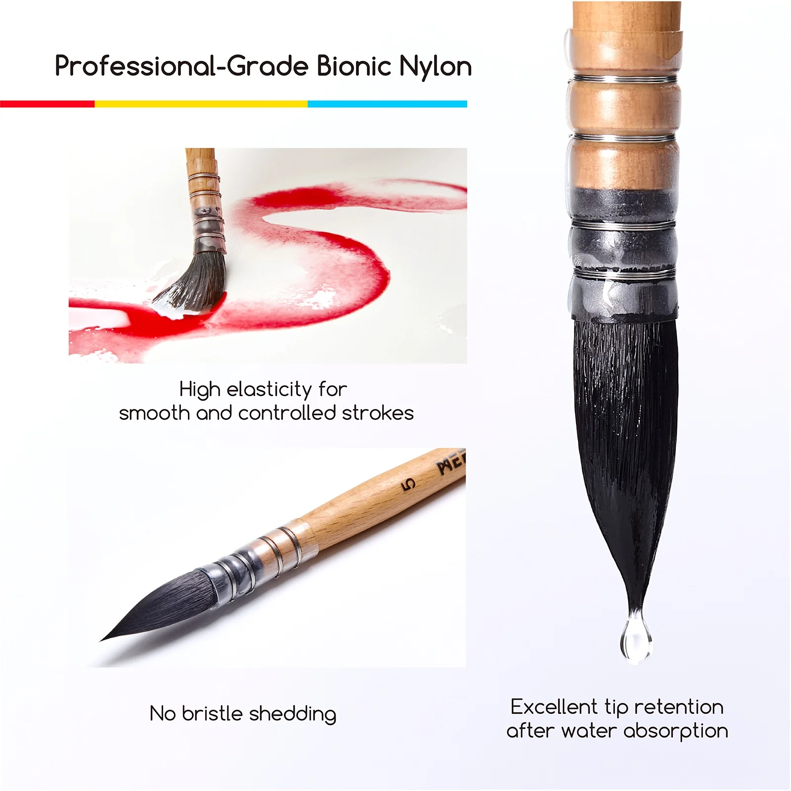 Ensemble de 9 pinceaux Aquarelle qualite professionnelle noumea-4