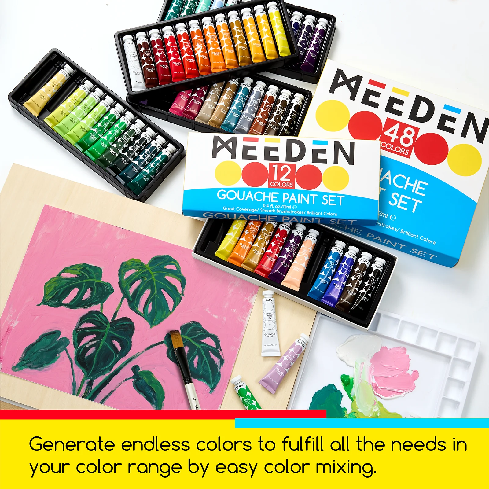 Ensemble de 48 couleurs peinture gouache 12ml noumea 6