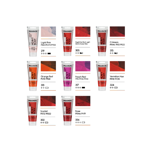 Peinture acrylique épaisse les rouges et roses 60ml nouméa site