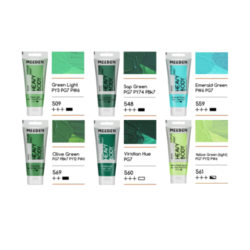 Peinture acrylique épaisse les verts 60ml nouméa site