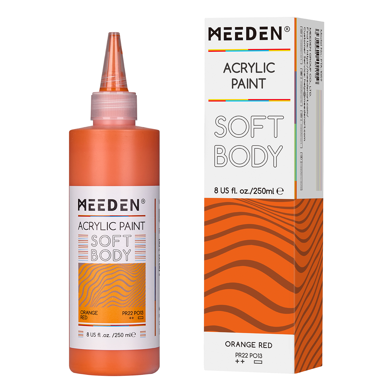 Peinture acrylique fluide 250ml Rouge orangé noumea 2