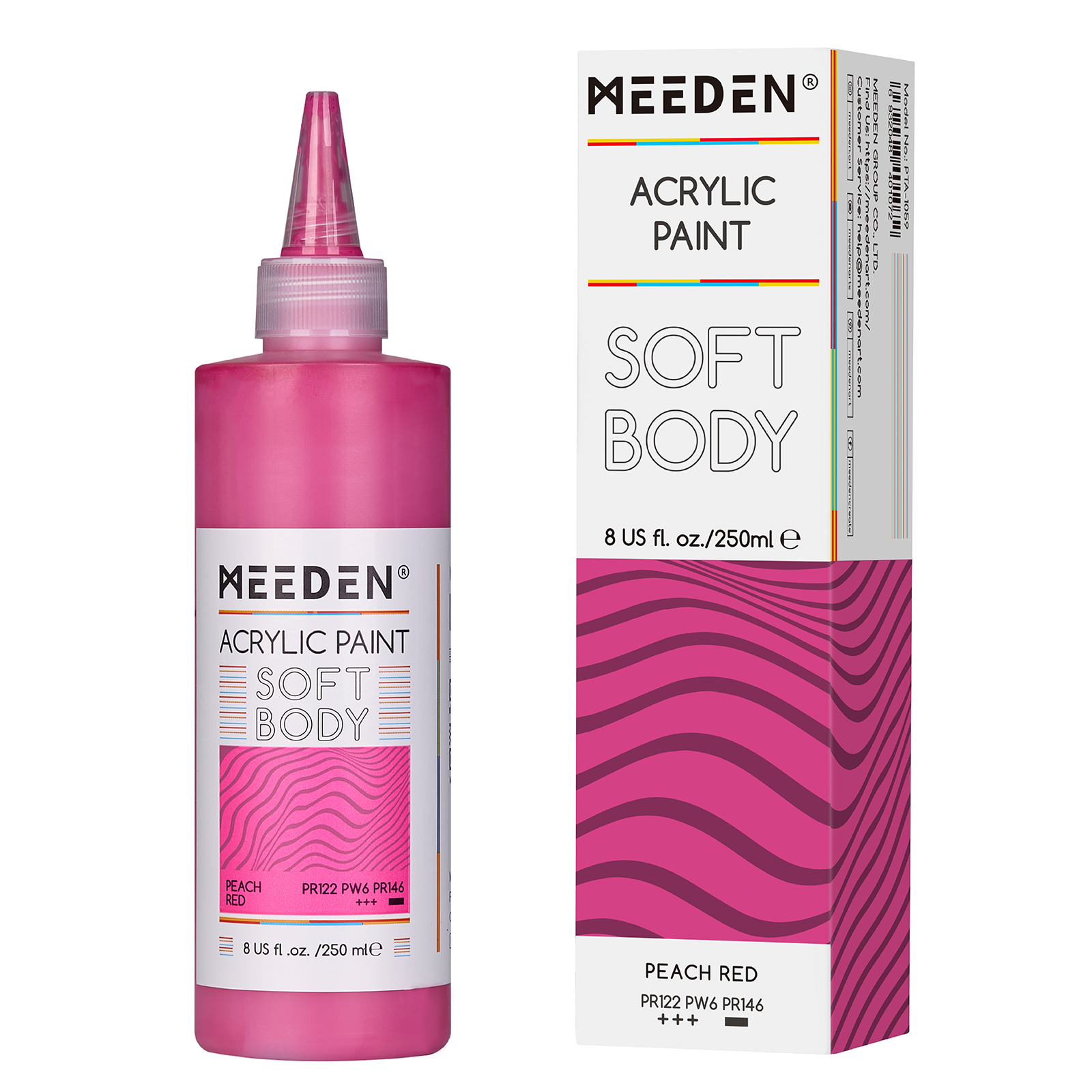 Peinture acrylique fluide 250ml Rouge peche noumea 2