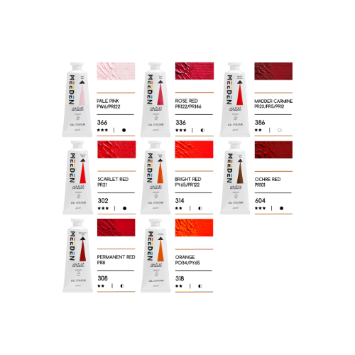 Peintures à l'huile 60ml les ROUGES nouméa site