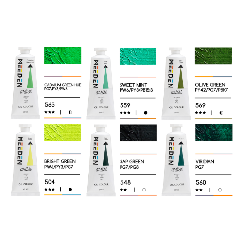Peintures à l'huile 60ml les VERTS nouméa site