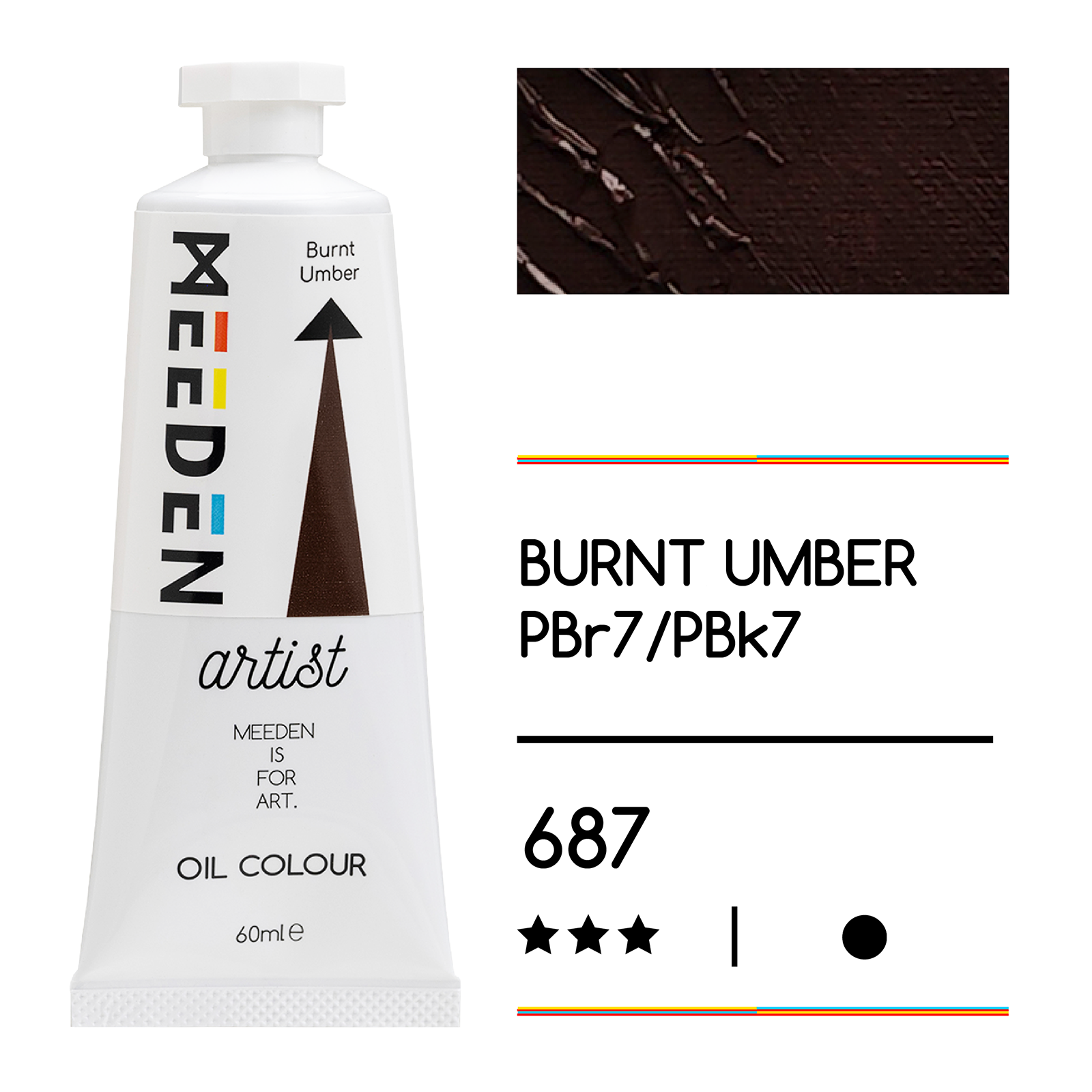 Tube peinture à l'huile 60ml Ambre brulé noumea