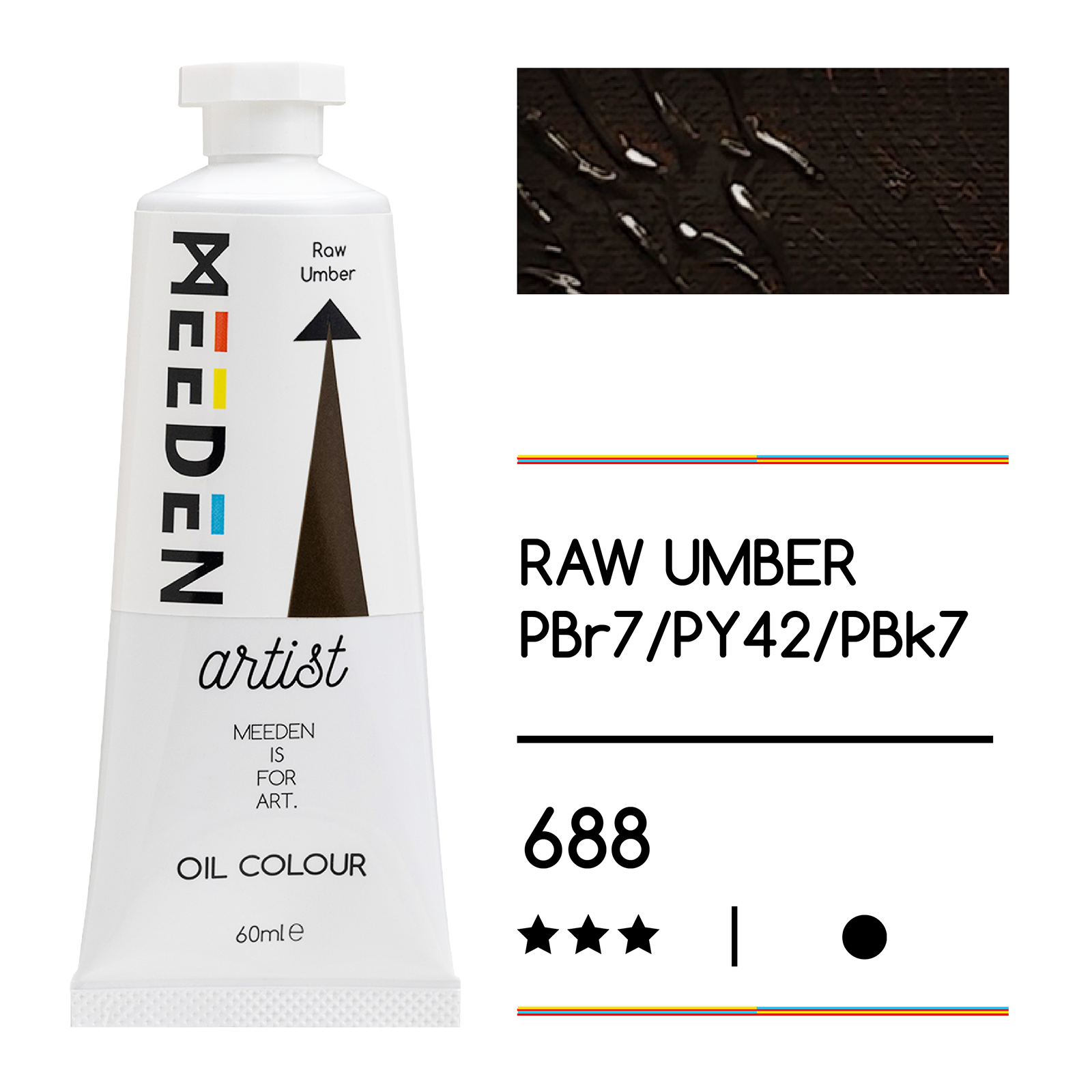 Tube peinture à l'huile 60ml Ambre brute noumea