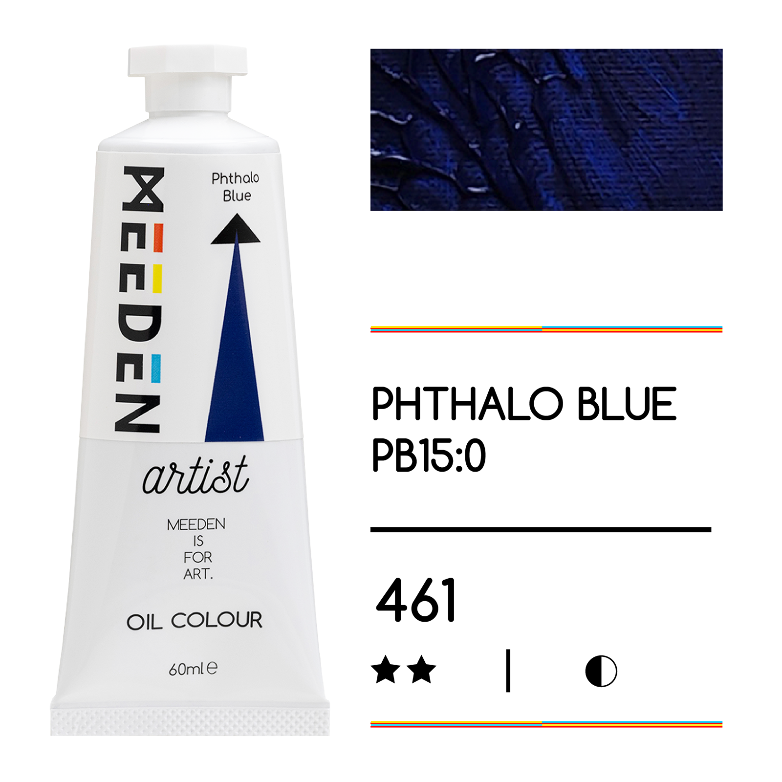 Tube peinture à l'huile 60ml Bleu Phtalo noumea