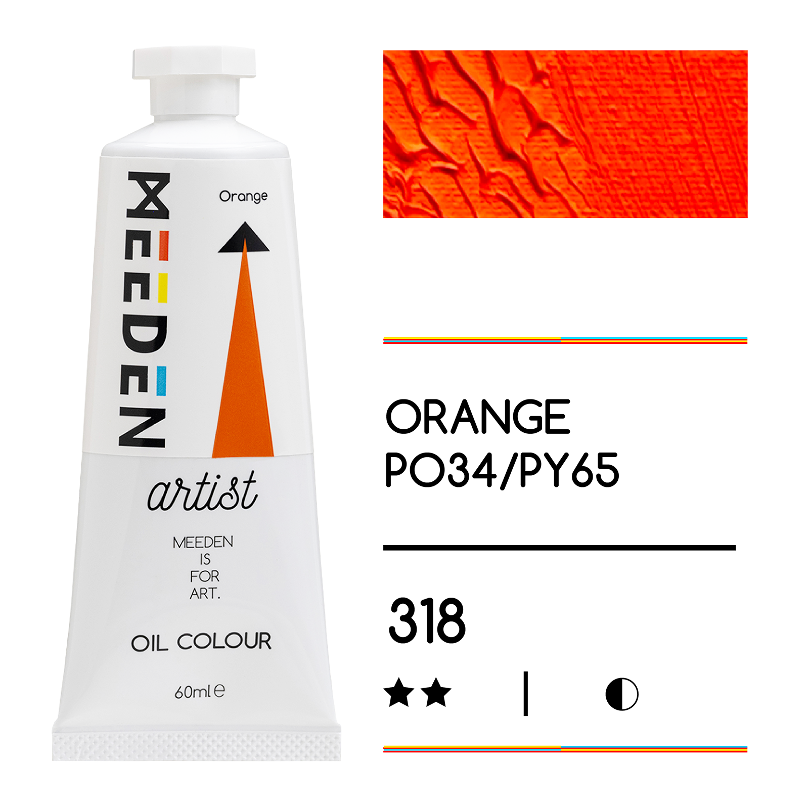 Tube peinture à l'huile 60ml Orange noumea
