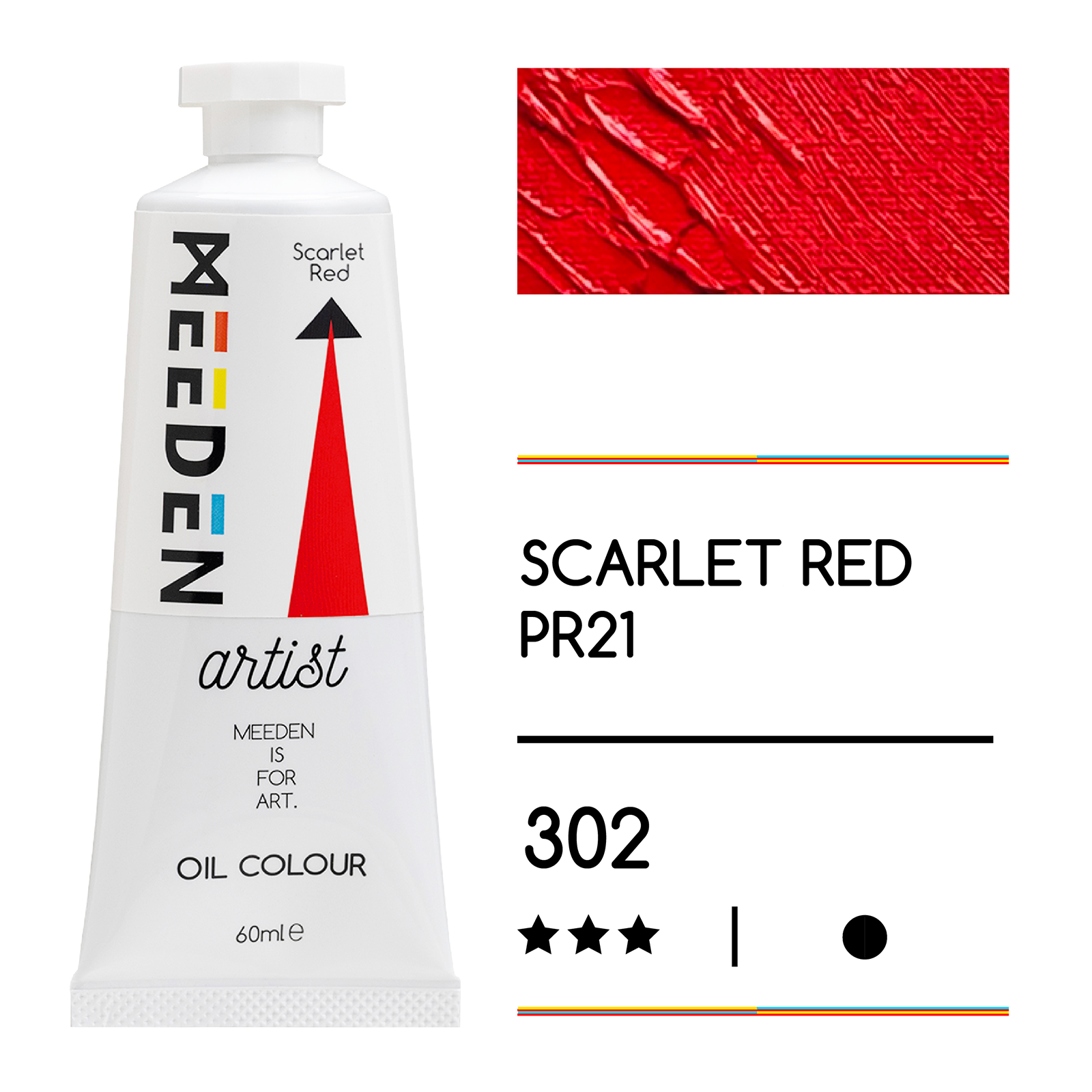 Tube peinture à l'huile 60ml Rouge ecarlate noumea