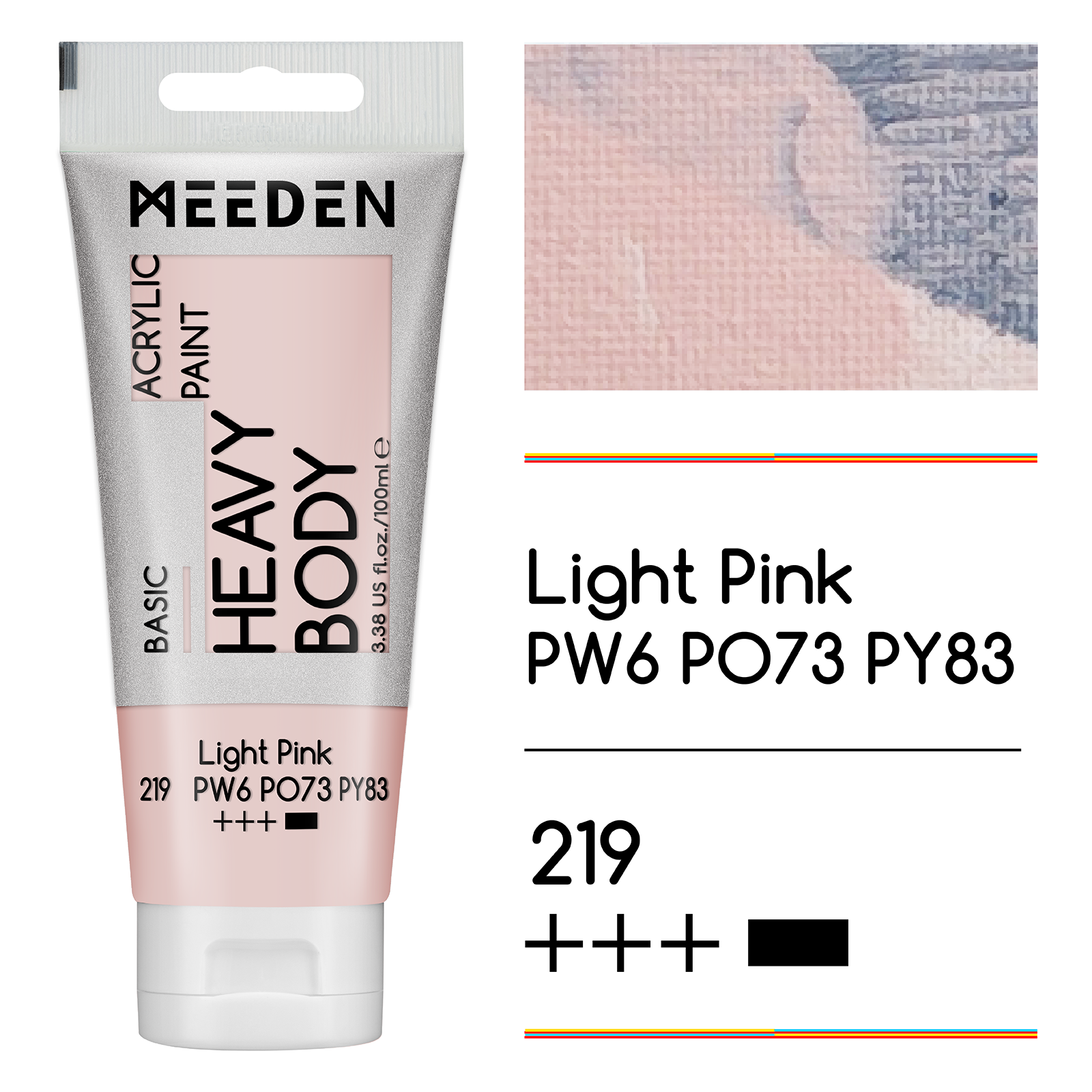 Tube peinture acrylique Rose pale 60ml noumea