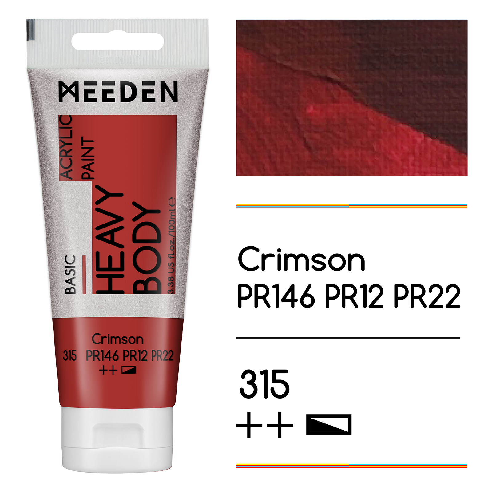 Tube peinture acrylique Rouge Crimson 60ml noumea