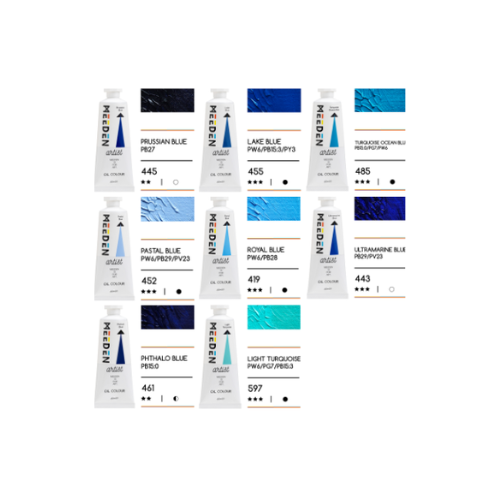 Peintures à l'huile 60ml les BLEUS nouméa site Peinture huile